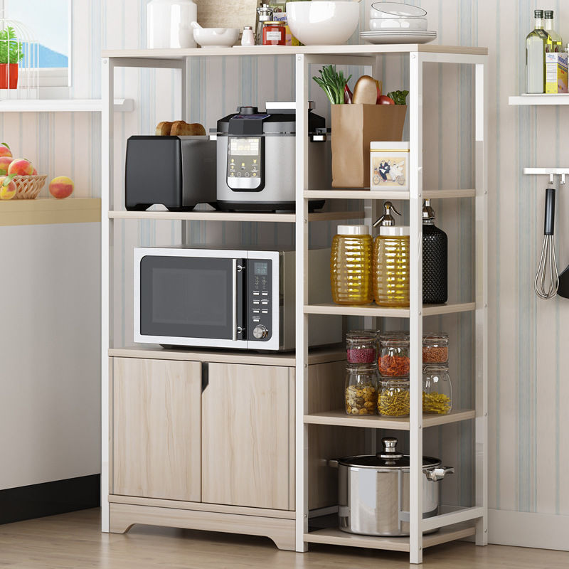 Storage rack, microwave oven, kitchen floor-standing multi-layer rack, bowl cabinet, household seasoning rack, storage rack, space-saving, consignment Specification image