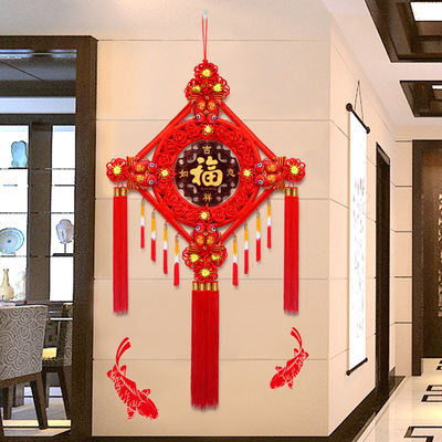Chinese Knot Pendant Living Room Large Peach Wood Fu Word Peace Home Decoration Door On The Porch Hanging Decoration Housewarming Festival Specification drawing