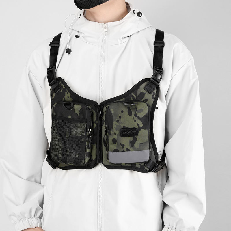 机能工装马甲包男运动跑步骑行包户外徒步战术背包简约潮搭休闲包