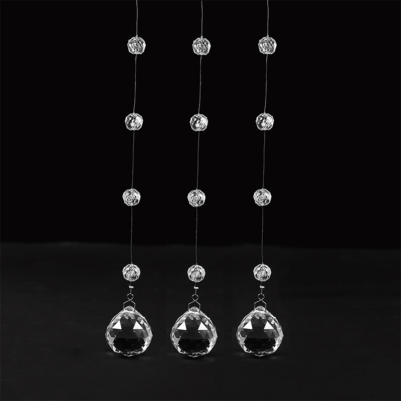 Wedding acrylic crystal pineapple connected bead door curtain, door curtain cut surface bead string, home wedding ceiling decoration bead string Item Picture