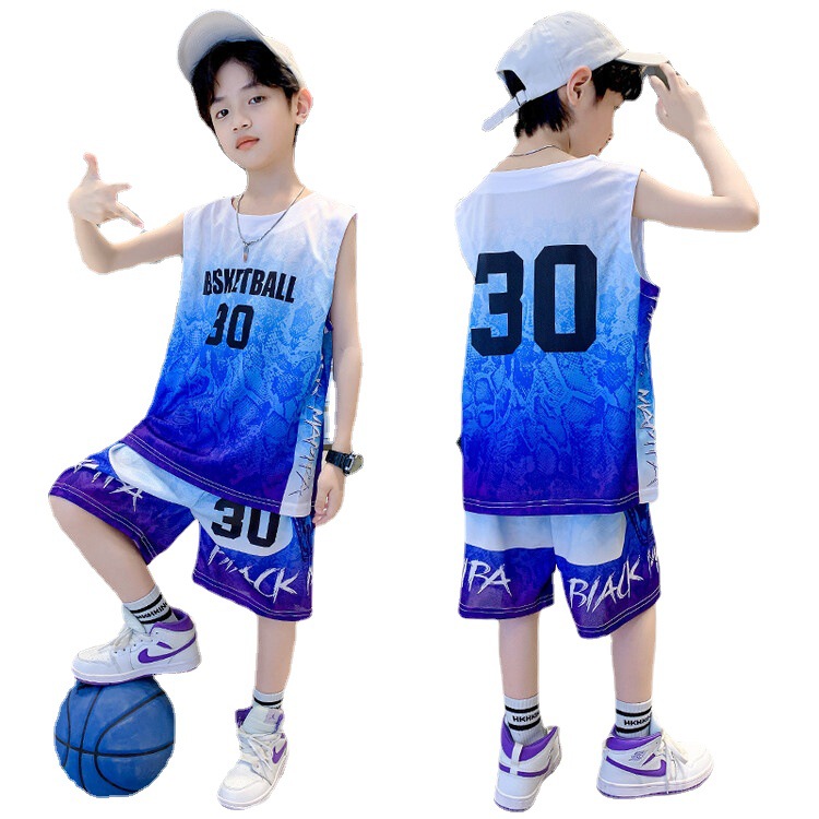 儿童装男童夏装男童篮球服网眼速干套装夏季中大童运动演出服装详情图5