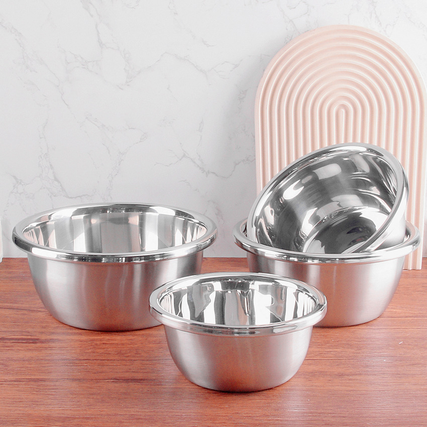 304 Stainless Steel Basin Thickened Non-Magnetic Reverse Edge Seasoning Basin Multi-Purpose Basin Household Multi-Function Soup Basin Seasoning Basin Wholesale details Picture