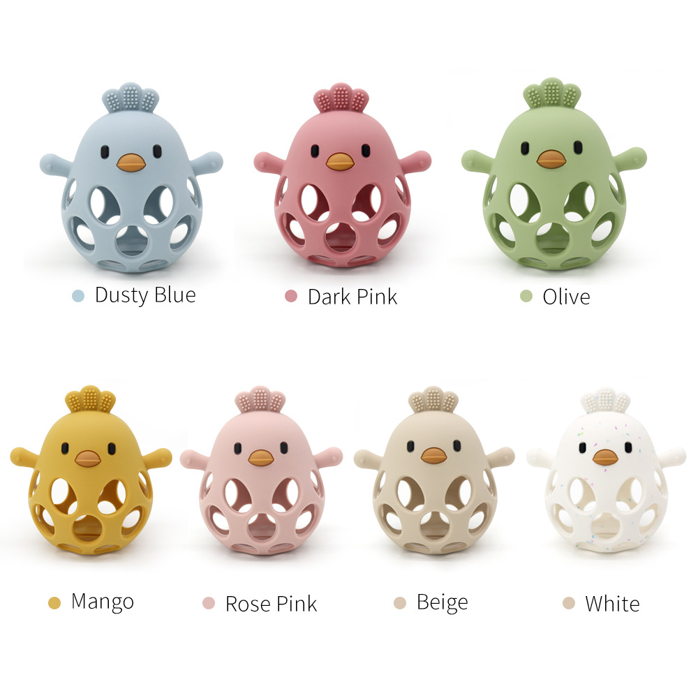 New cross-border maternal and infant products: Baby teething stick silicone toys, anti-sucking chicks, hand-grabbed balls, teething gel, baby food grade Specification image
