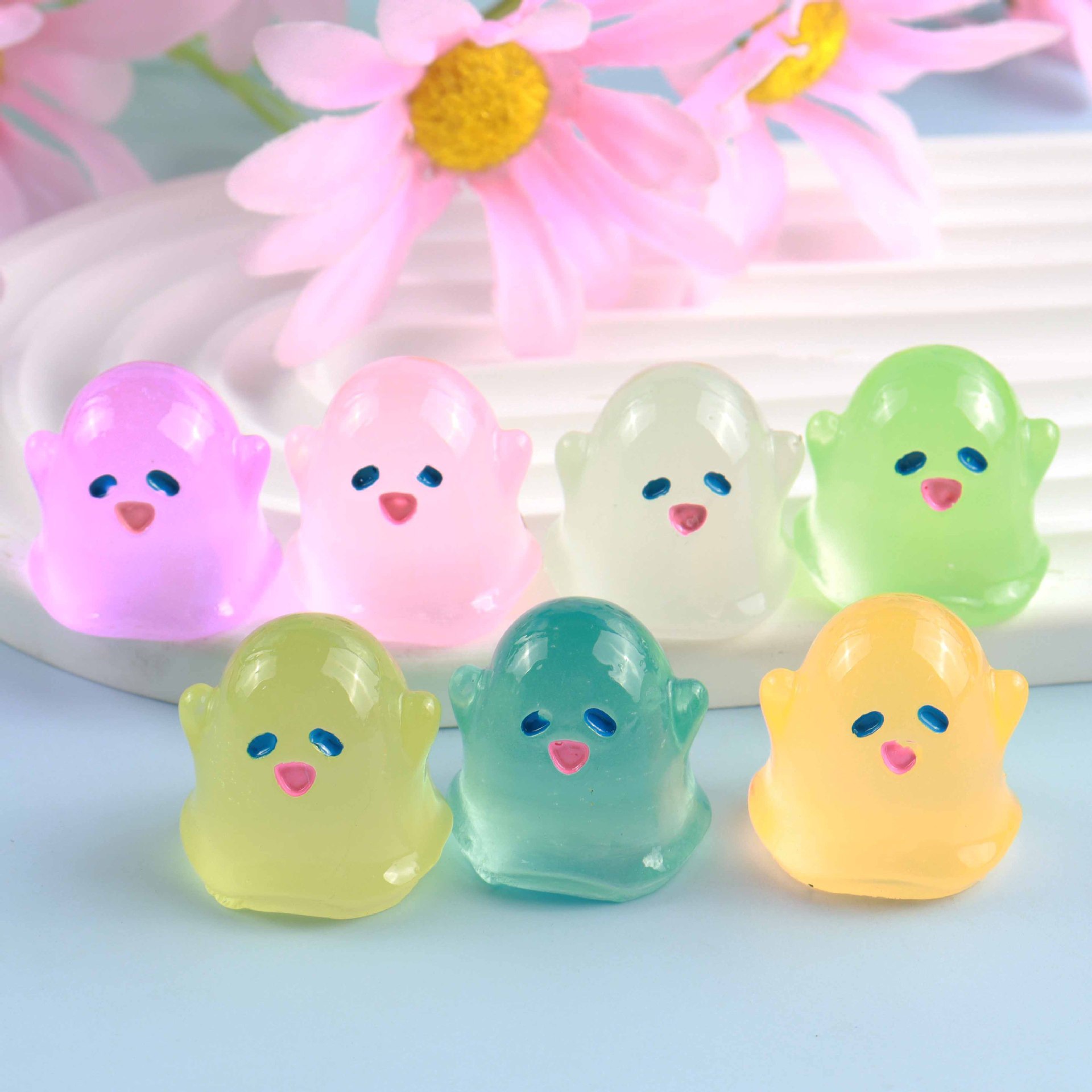 Luminous little dolphin three-dimensional resin accessories, miniature animal diy keychain pendant, fish tank micro-landscape display piece pic 19