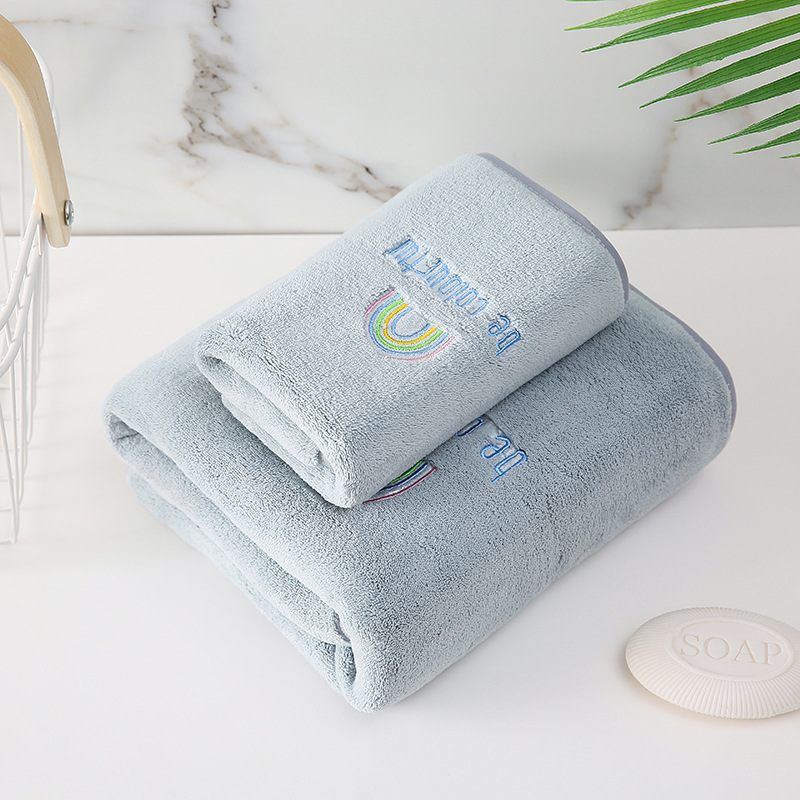Sweet Coral Velvet Towel Lovely Embroidery Bath Towel Absorbent Soft Student Dormitory Home Set A Piece Of Hair Application Scenario