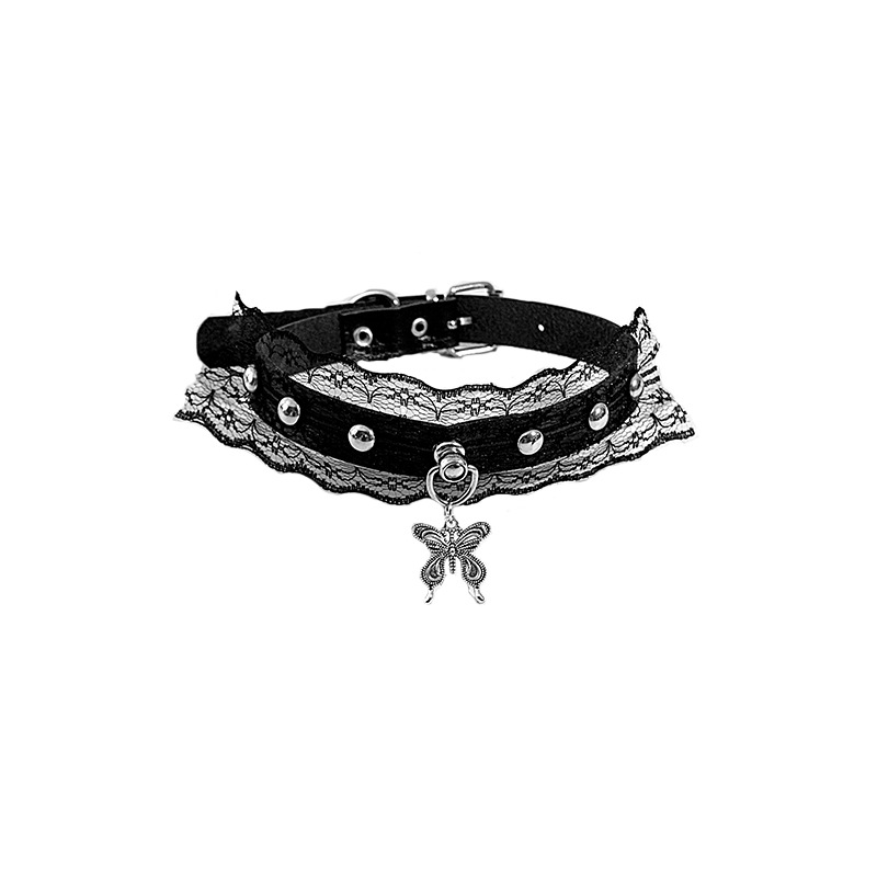 حلقة العنق القوطية الحلزونية السوداء Item Picture
