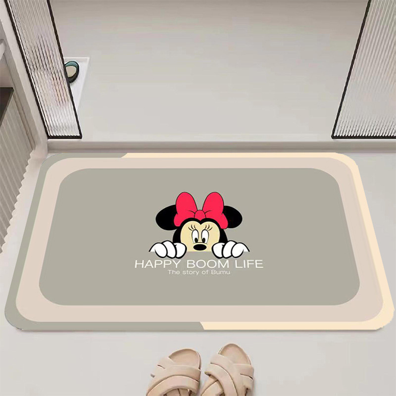 Bathroom diatom mud absorbent mat, bathroom door floor mat, entrance bathroom toilet carpet, anti-slip quick-drying foot mat Specification image