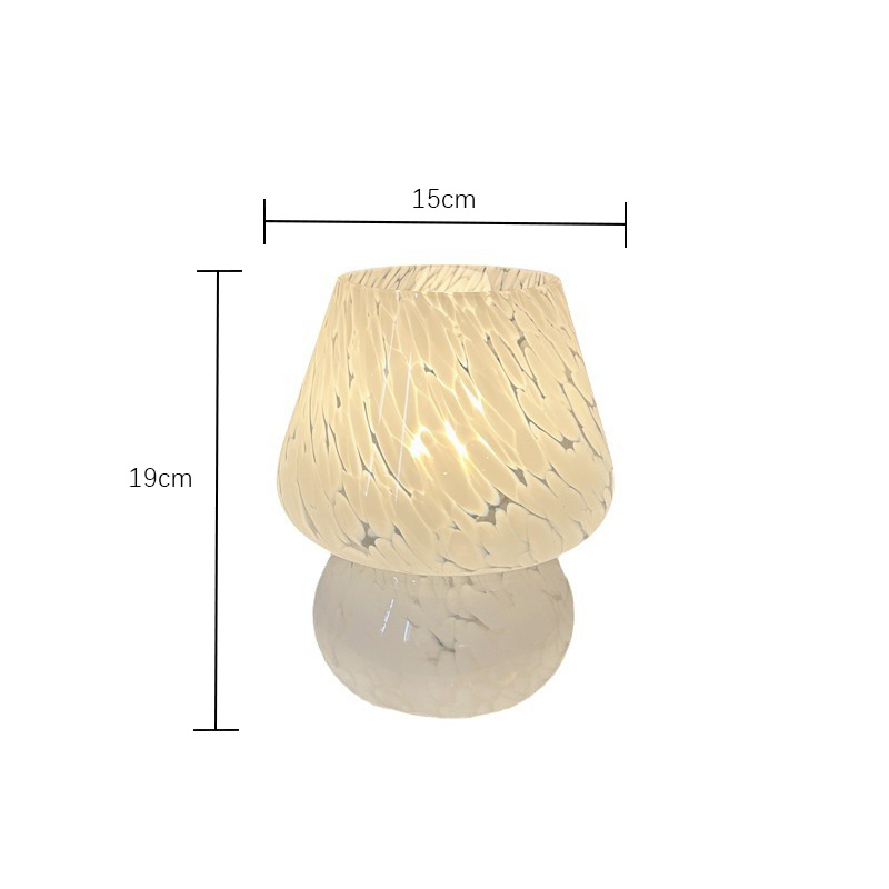 Cross-Border American Retro Decorative Desk Lamp Creative Dazzle Flower Dot Glass Mushroom Lamp Usb Bedside Women's Atmosphere Lamp Item Picture