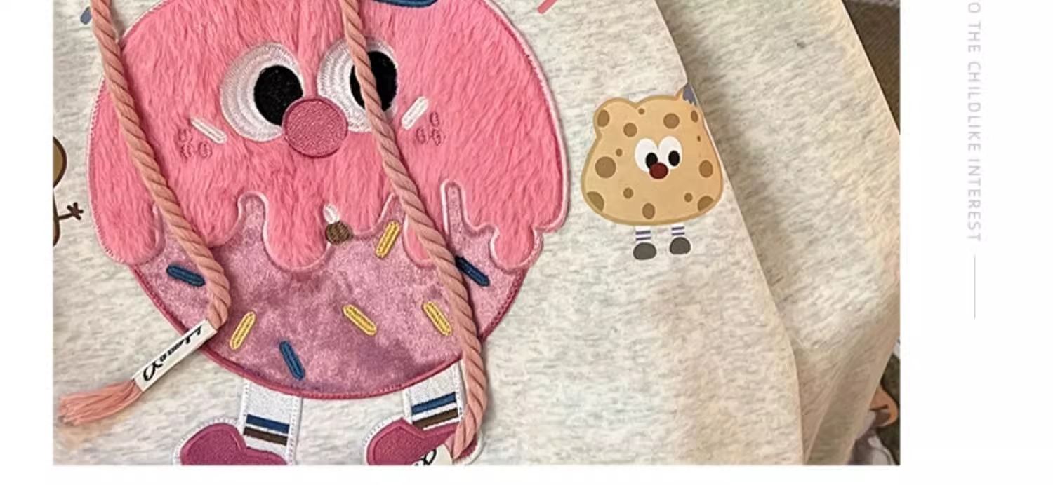 A new autumn and winter printed casual hoodie for girls, a warm outerwear for middle-aged and young girls pic 15