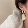 Klein Blue C-shaped irregular ear rings for women, simple and niche design sense earrings, trendy and versatile earrings Specification image