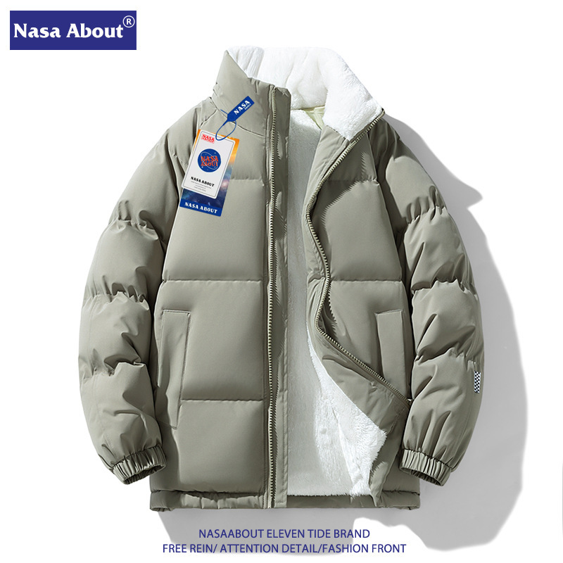 NASA lambskin cotton-padded jacket for men and couples, a new winter trend brand 2024, with thickened down and padded jackets for women details Picture