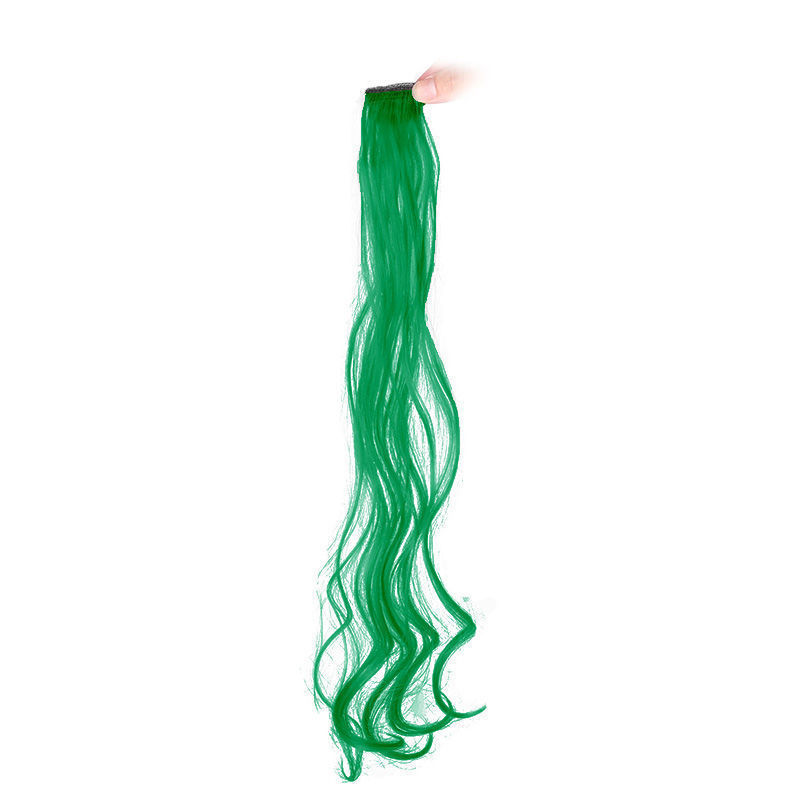 Wholesale from an export manufacturer of wig pieces, colorful curly hair, ear-hanging dyeing, seamless simulation, hair extension bunches, one-piece picking and dyeing curly hair Item Picture
