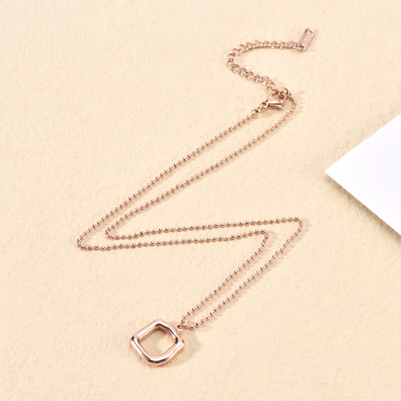 Europe And The United States Cross-Border Fashion Jewelry Hip Hop Stainless Steel Necklace Ins Cold Wind Does Not Fade Mouth Line Pendant Specification drawing