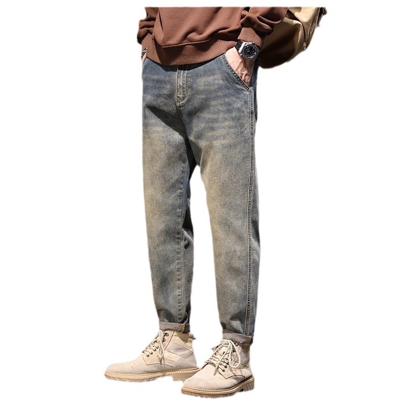 Men's casual jeans spring and autumn style loose straight-leg washed long pants 2025 new retro trend pants spring Item Picture