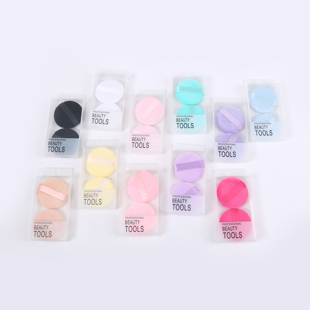 超柔粉扑多色60圆形散粉亲肤干粉扑细腻短毛绒定妆不吃粉美妆工具