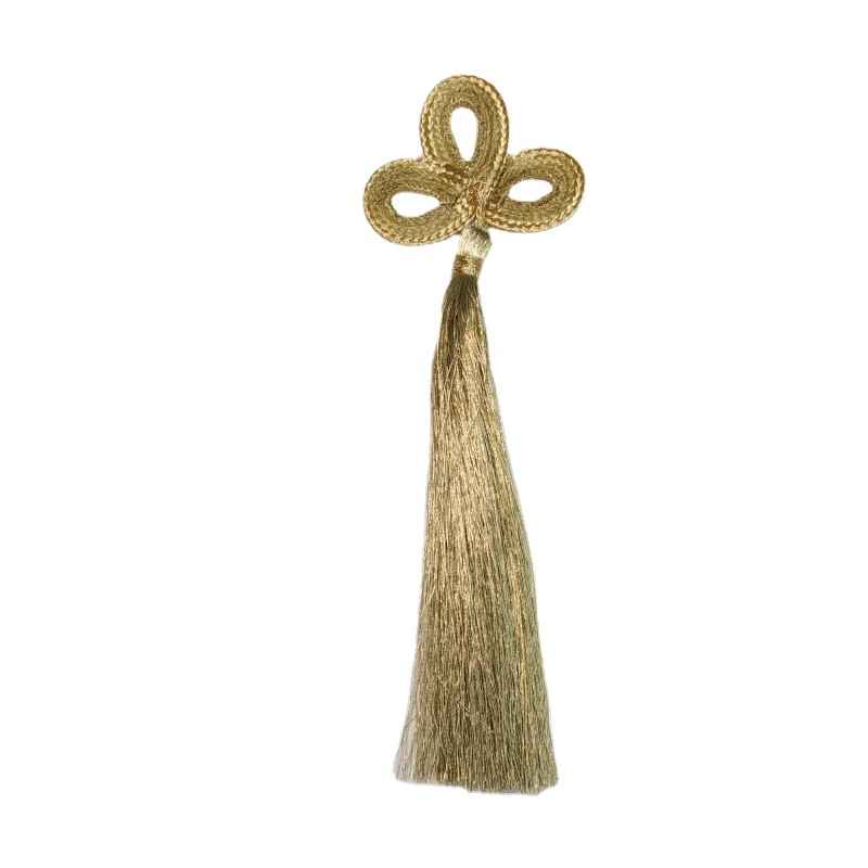 金银丝中国结/吊穗窗帘装饰/三叶流苏白底实物图