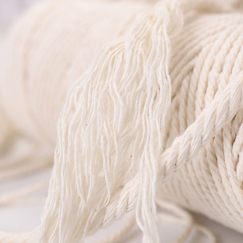 Bohemian 1-6mm cream-colored cotton rope, diy handmade tapestry rope, zongzi wrapping rope, tag rope, cotton thread, Xinjiang cotton Specification image