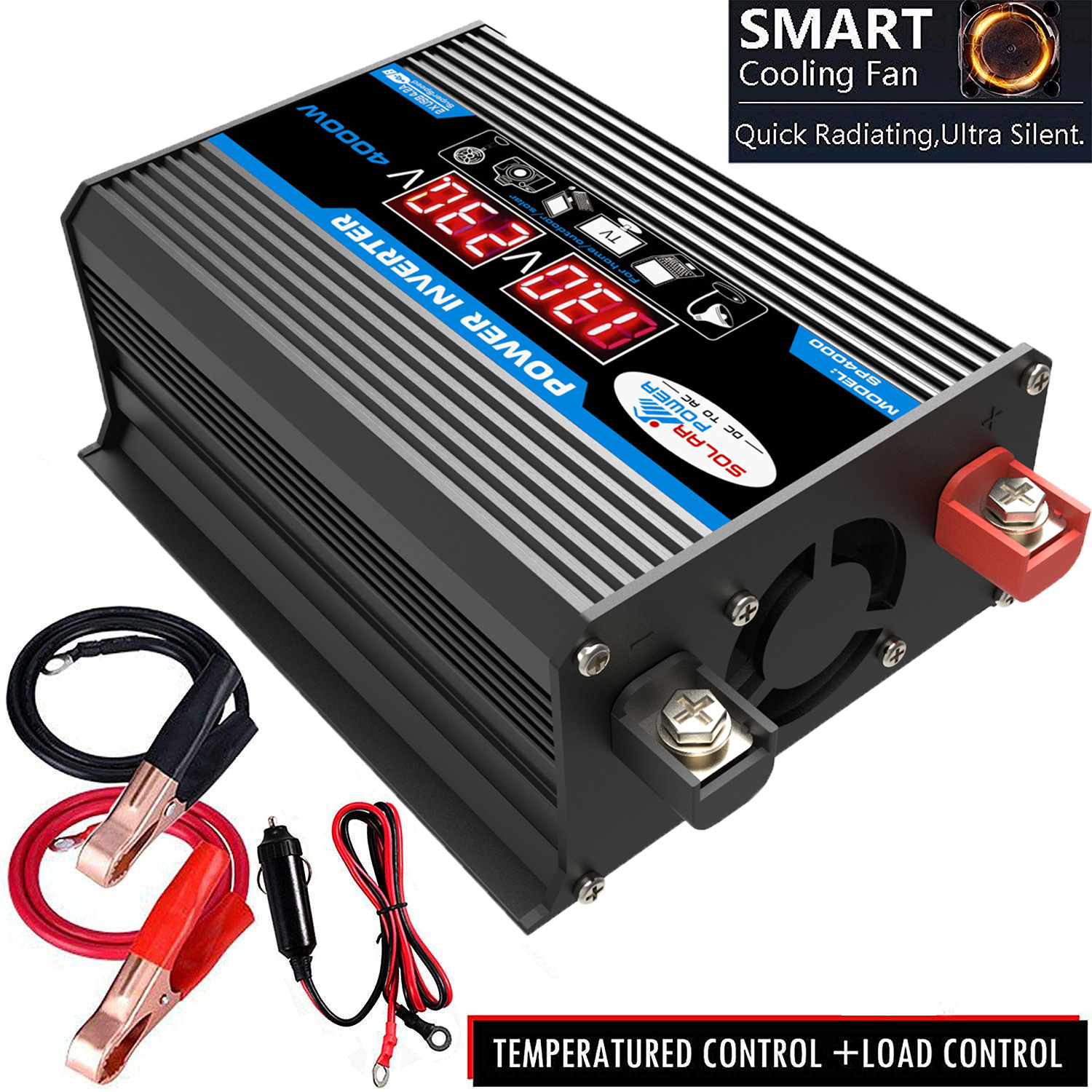 Cross-border bestseller inverter 12V-220V/110V300W portable with dual USB for car and home use and display screen pic 11