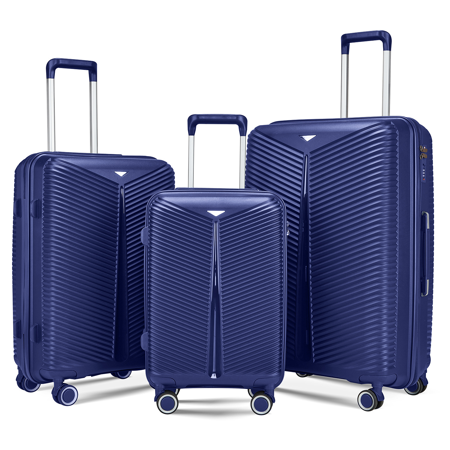外贸PP密码万向轮行李箱三件套装旅行登机箱可扩展大容量拉杆箱包详情图2