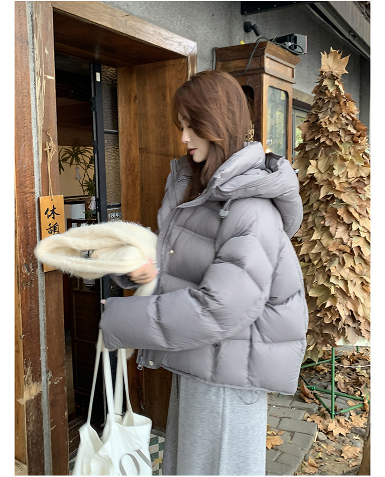 裳初90白鸭绒泡芙羽绒服女2025新款连帽面包服加厚羽绒外套平湖详情22