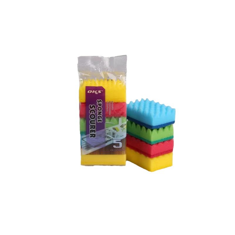 Manufacturer Wholesale High-Density Rubber With Sand Double Sided Dishwashing Sponge Wipe Clean Sponge Block Sponge Cleaning Cloth Oks Item Picture
