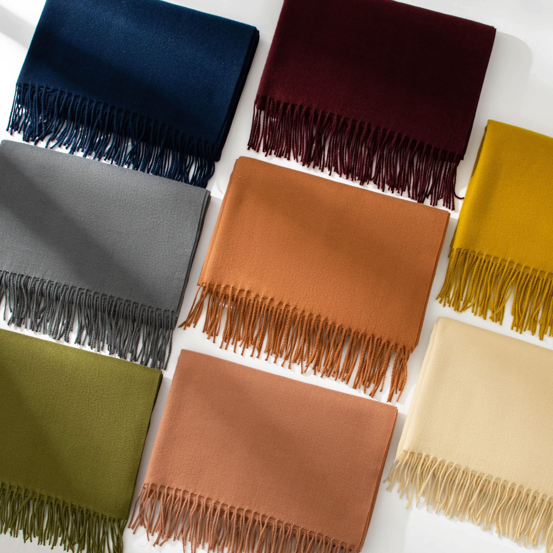 安可拉红围巾秋冬韩系氛围感女士百搭仿羊绒围巾纯色保暖围脖披肩详情22