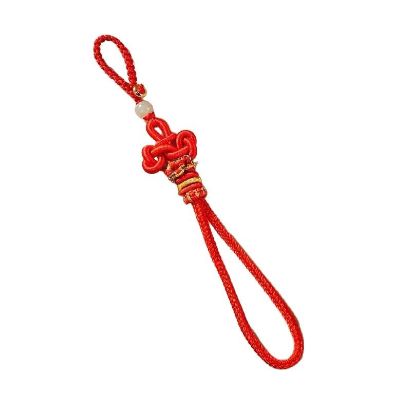 新款手机链手工编织精致文昌结挂绳手机挂绳好运平安招财钥匙扣链白底实物图