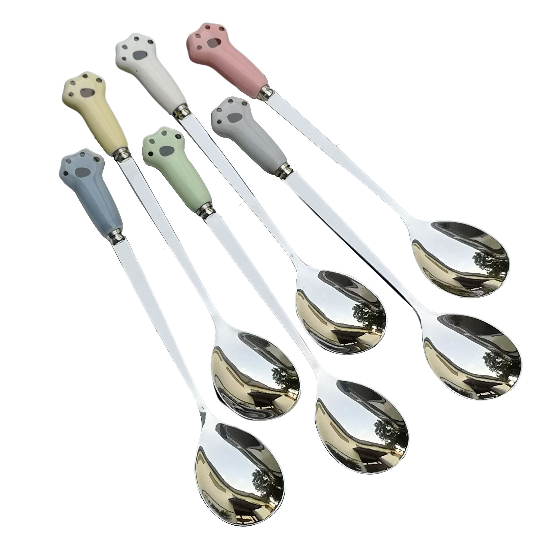 Ceramic Handle Stainless Steel Spoon High Appearance Level Creative Cartoon Children's Watermelon Scoop Home Coffee Ice Cream Ice Cream Scoop Item Picture
