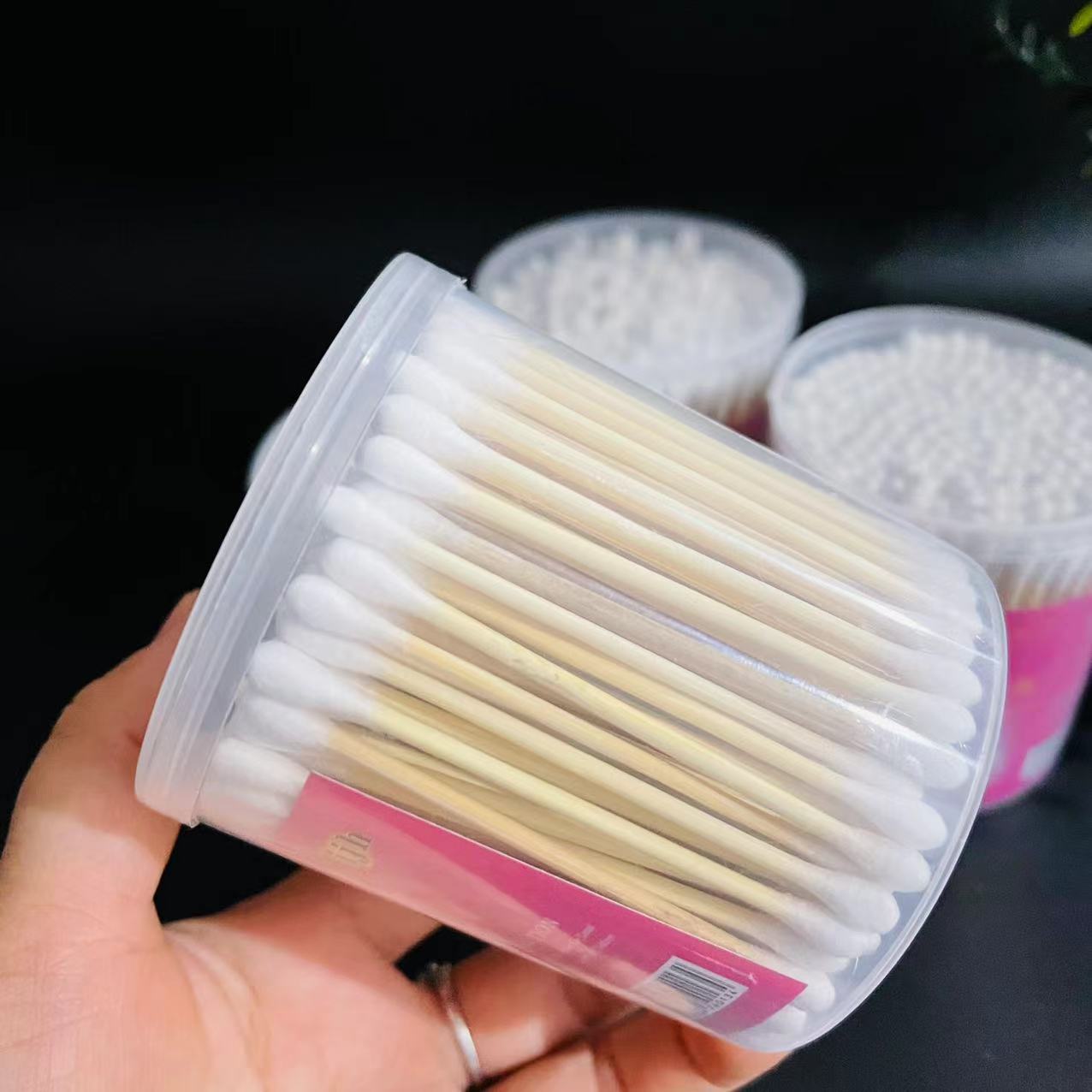 【1-8区】200支大圆棉签 6/包 240/箱200支大圆棉签 美妆双头棉签化妆棉签2元店大盒棉签2元货源批发白底实物图