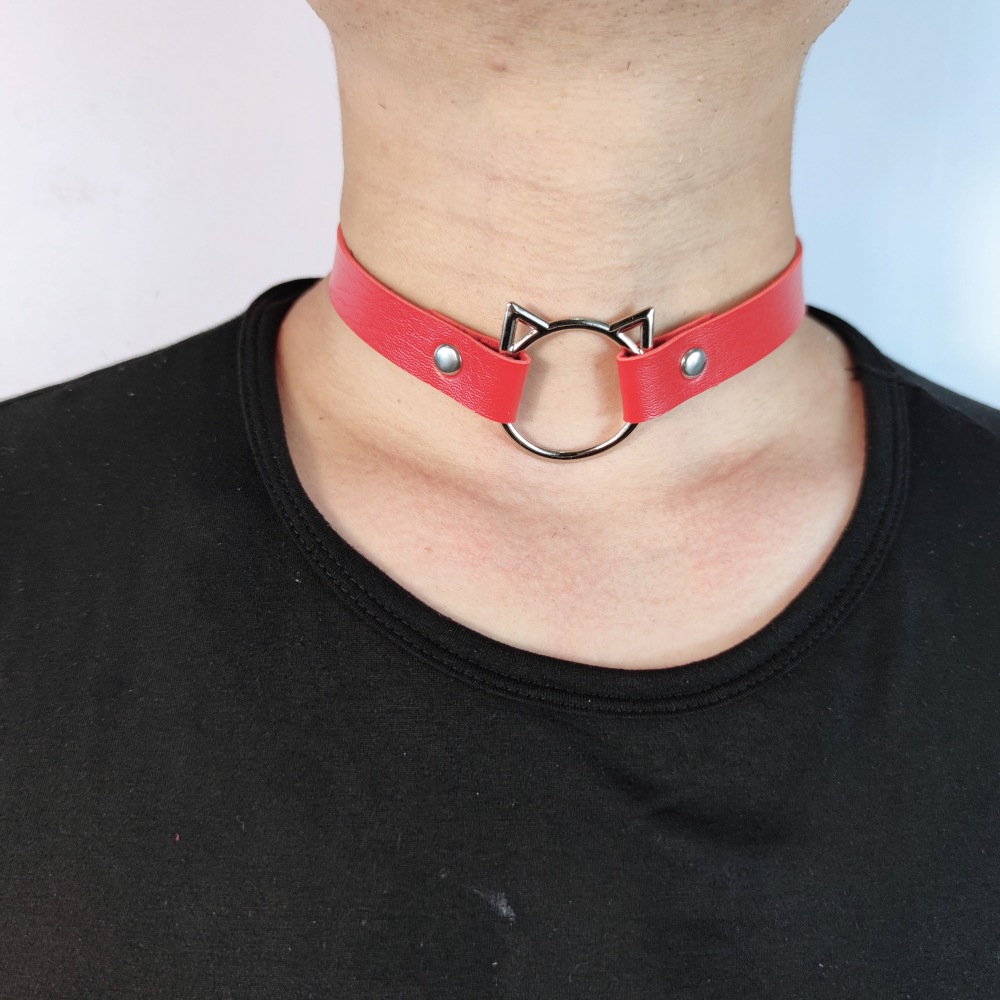 潮流PENGKE爱心时尚猫头简约情侣项圈演出饰品项链锁骨链