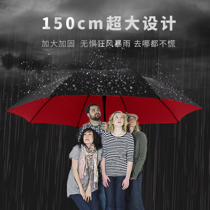 伞自动长柄伞高尔夫伞抗风男超大伞雨伞加大加厚三人暴雨专用大伞详情图4