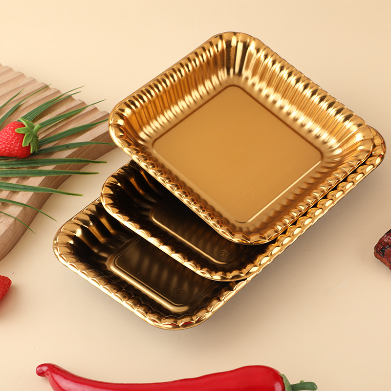 The manufacturer produces flat-bottomed, thickened square fruit packaging boxes, plastic fresh produce trays and golden trays details Picture