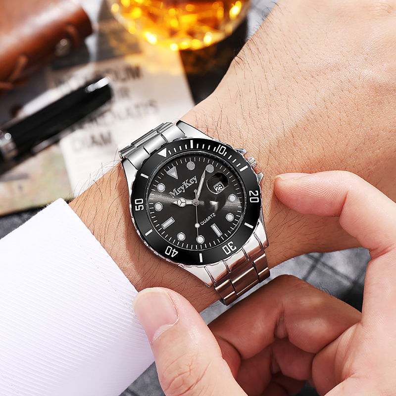 Comercio exterior estilo explosivo verde agua fantasma reloj de los hombres reloj de los hombres calendario correa de acero reloj de cuarzo de alta calidad reloj de pulsera fabricantes en stock Specification image
