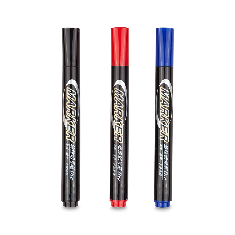 Black single-headed oil-based marker pen, waterproof, large-capacity, non-fading large-headed pen, colored shipping mark logistics marker pen Item Picture