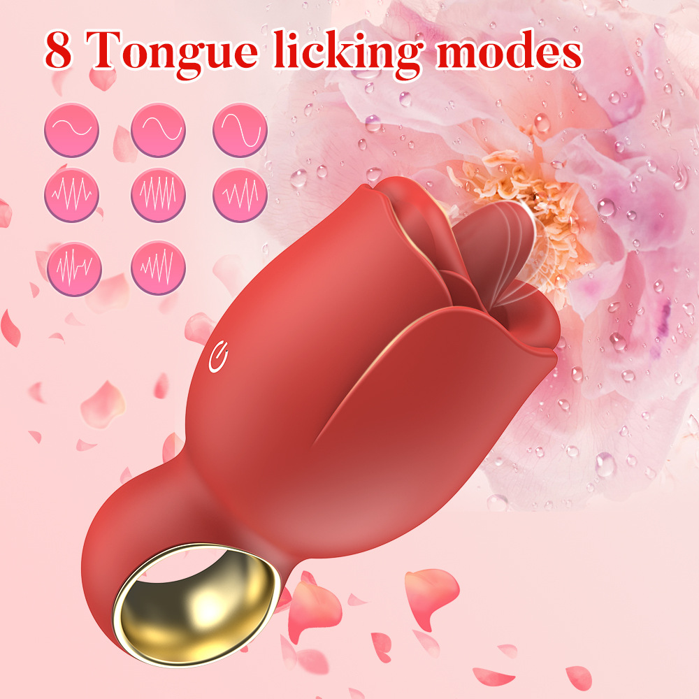 New rose tongue lick vibrator masturbator silent flirting adult female sex toy Specification drawing