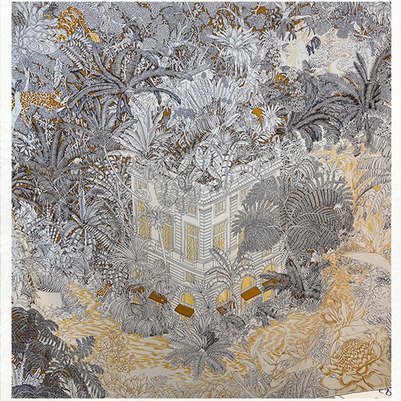 Silk Road Black And White French Temperament 90 Silk Twill Silk Scarf Spring And Summer New Mulberry Silk Large Square Scarf Shawl