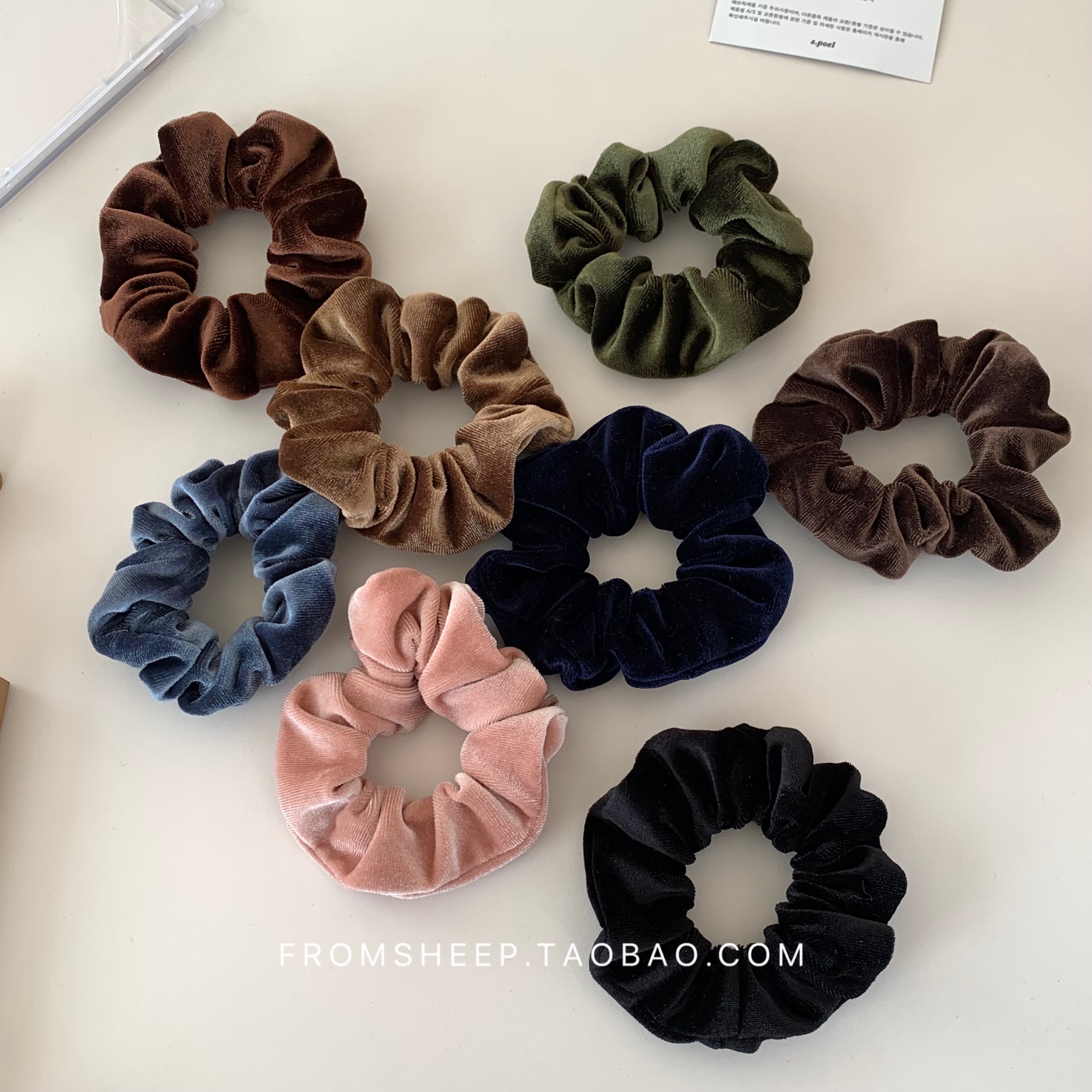 Korean velvet hair bands, women's retro large intestine hair bands, hair ties, fat intestine hair accessories, leather band hair ties, hair ties, hair accessories Specification image