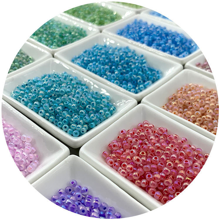 Superior quality 2, 3, 4mm cream mist iride rice beads, handcrafted diy beaded necklace, bracelet and accessory materials details Picture
