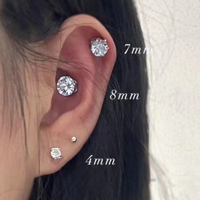 Cochlear stud, no ear hole, flash diamond, ear bone stud, women's magnetic suction, magnet, ear clip, zircon, ear stud, earrings, earrings, men's manufacturer