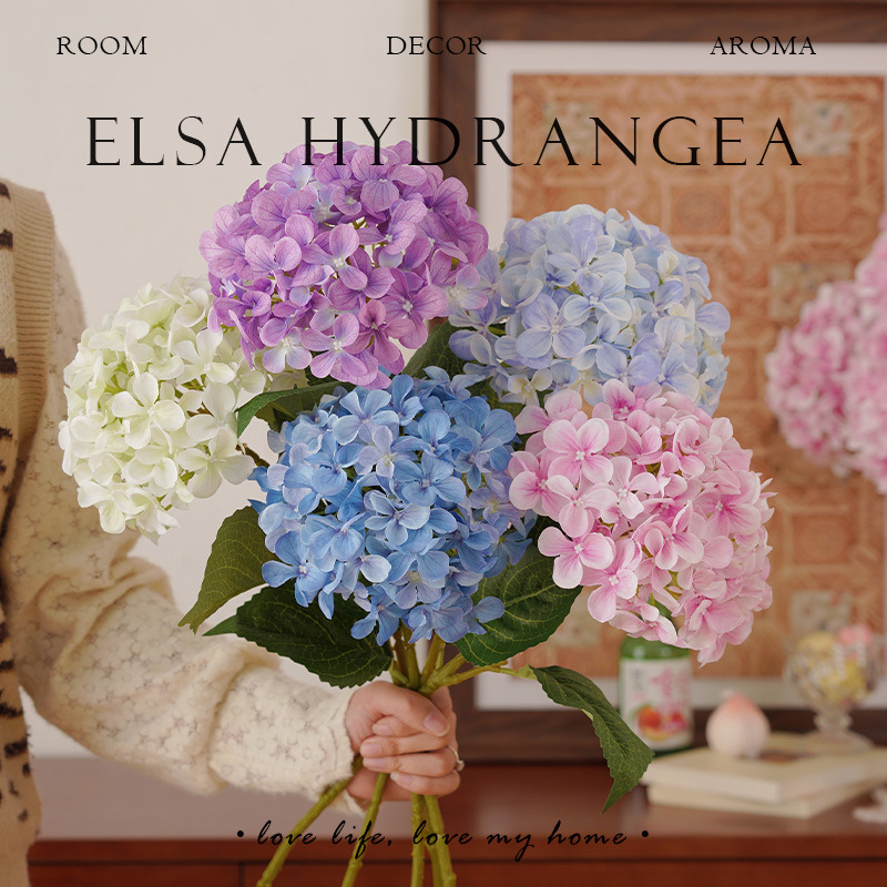 3D printing of 72 pieces of Elsa hydrangea simulation flowers, artificial flowers, flower arrangements, wedding flower materials and decoration factory wholesale details Picture