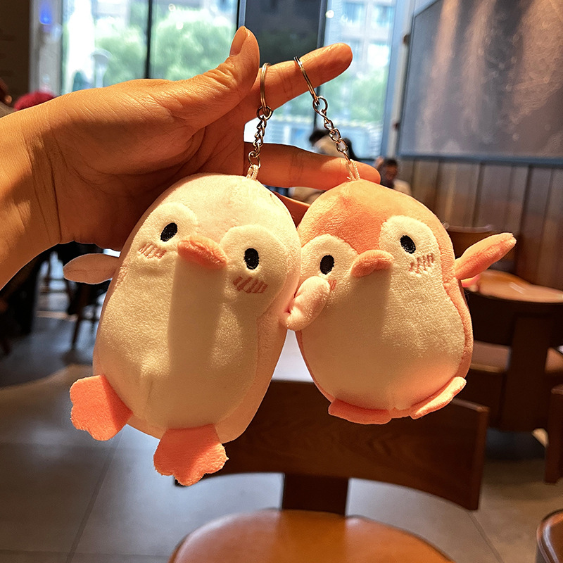 Creative, cute and shy little penguin plush toy figurines, bags, pendants, cute keychains, pendants, wholesale in stock Specification image