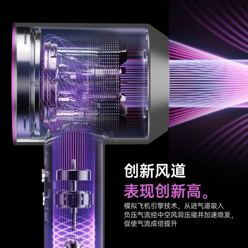 新款跨境无叶吹风机家用宿舍蓝光恒温护发大功率冷热风静音吹风筒详情图3