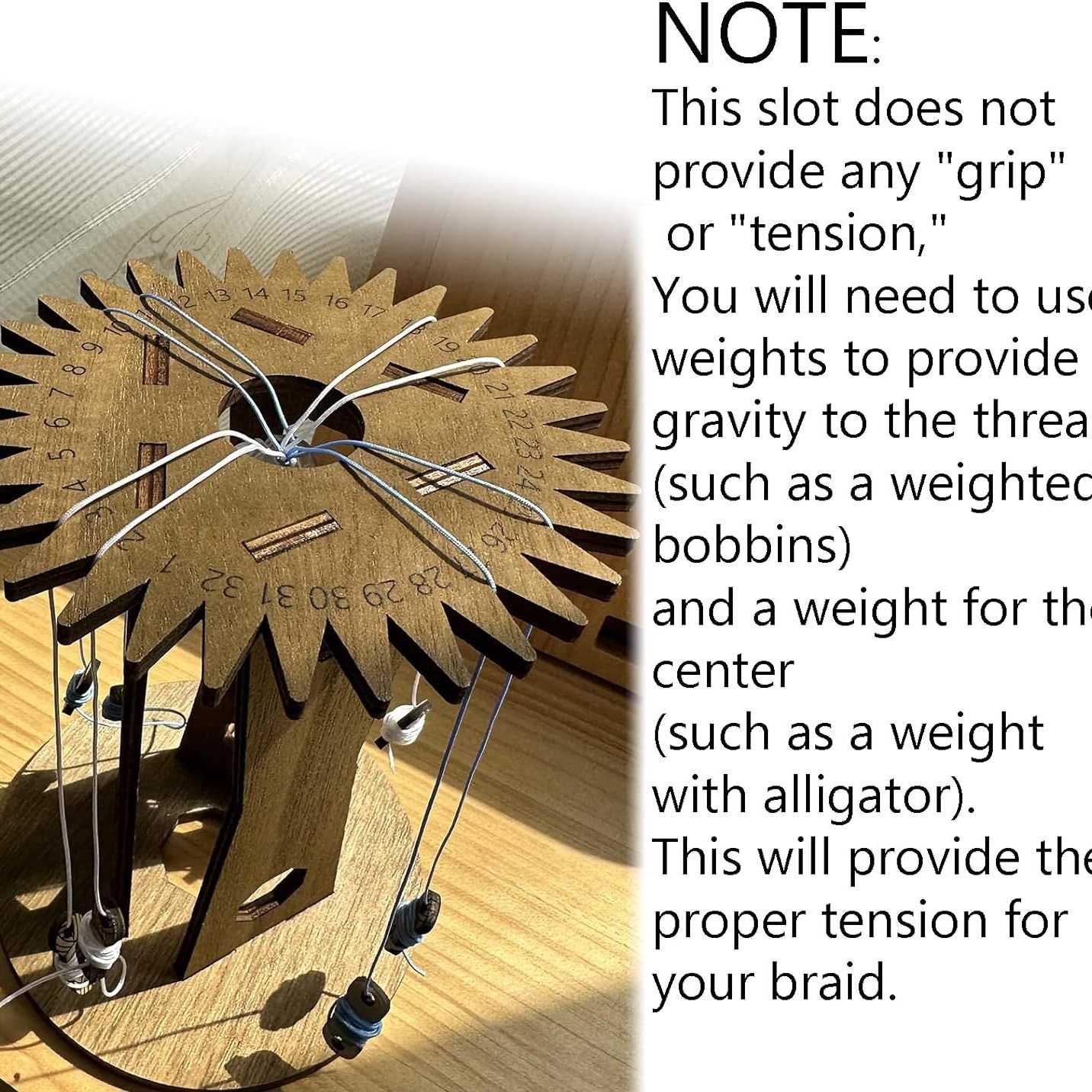Silvansculpt Vertical Wooden Tabletop Kumihimo Disc Diy Handmade Rope Weaving Wooden Tools Application Scenario