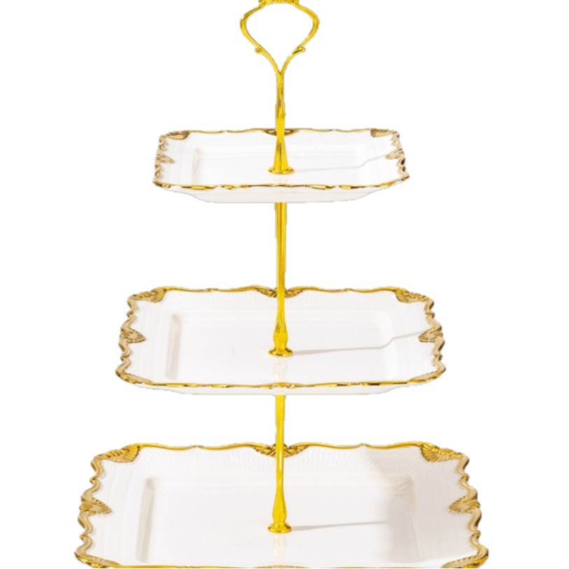 Light luxury ceramic tableware. Wholesale of high-end gold-plated plates with gold edges Item Picture