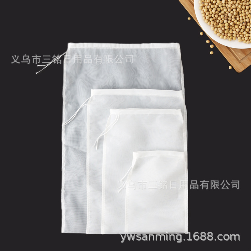 Soy milk filter screen, household ultra-fine nylon filter bag, kitchen strainer, wine and juice filter residue separator, water squeezing bag Application Scenario