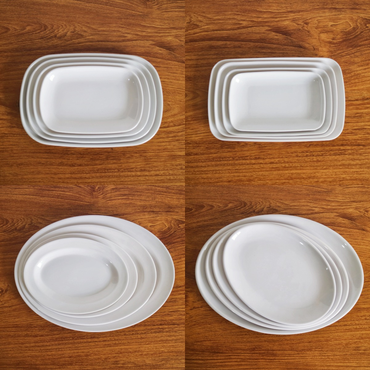 White melamine thickened oval plates, den-shaped plates, barbecue plates, stir-frying plates, snack plates, roast meat plates, in stock, factory wholesale