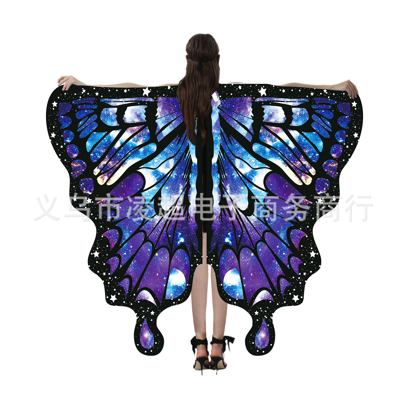 New Cape Rotating Butterfly Cape Butterfly Cape European And American Belly Dance Butterfly Wings Wholesale Digital Printing Specification drawing