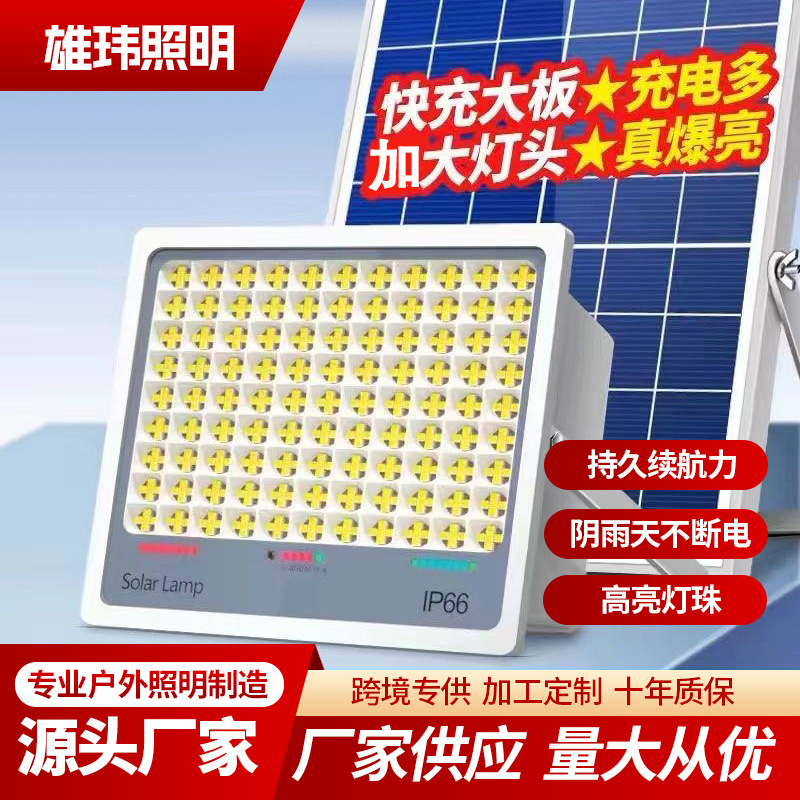 太阳能灯户外庭院灯家用投光灯花园太阳能壁灯自动亮农村路灯超亮