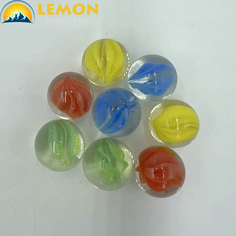 Flower center eight-flower marbles mixed color glass marbles game machine checkers fish tank decoration transparent glass marbles details Picture