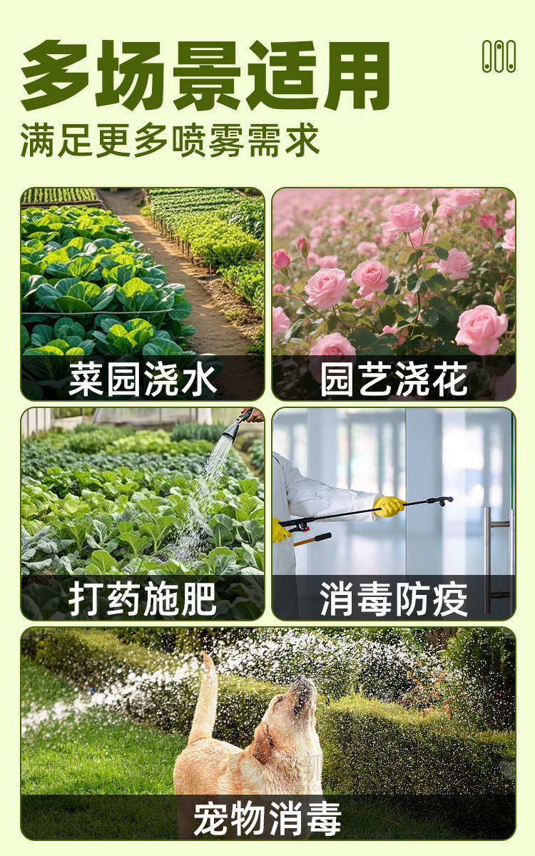 新款电量显示电动喷雾器防水2档可调节农药喷洒器打药机一件代发详情2